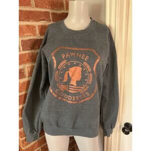 Pawnee Goddesses Sweatshirt Parks & Rec Crewneck Gildan Gray Graphic Pullover S